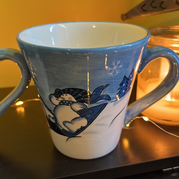 Set of 4 Hidden Valley Hand Painted Cambridge Potteries collection snowmen mugs - Picture 10 of 12